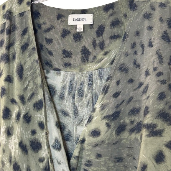 L'AGENCE Olive Leopard Print Blouse - Picture 12 of 16